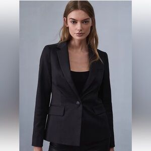 New Reiss Turner Textured Blazer in Black Sz 0